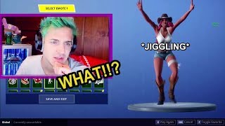 NINJA REACTS TO COWGIRL JUBILATION EMOTE PHYSICS IN FORTNITE SEASON 6  Savage Moments [upl. by Felty]