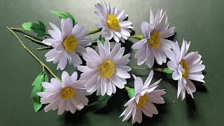 How to Make Daisy Flower From Colour Paper Paper Craft Home Decor [upl. by Burwell]