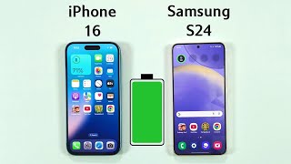 iPhone 16 vs Samsung S24 Battery Test  Battery Life Drain Test [upl. by Adaran]