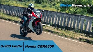 Honda CBR650F 0200 kmhr amp Top Speed  MotorBeam [upl. by Adamo]