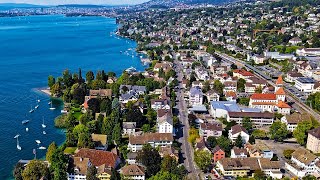 Drone Views of Switzerland in 4k Küsnacht  Lake Zurich to Limberg [upl. by Mercier]