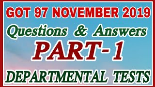 GOT 97 NOVEMBER 2019 QUESTIONS WITH ANSWERS PART1 [upl. by Ashlan]