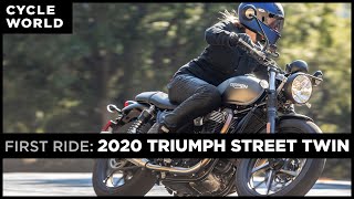 2020 Triumph Street Twin First Ride Review [upl. by Shuler486]