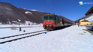 Treno storico invernale quotTransiberiana dItaliaquot Sulmona  Roccaraso a Palena [upl. by Jelene]