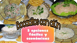 5 Recetas de PASABOCAS fáciles y económicas con ATÚN  PASAPALOS para fiestas de adultos fácil [upl. by Siuraj]