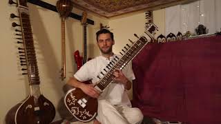 13 Yaman Sitar Lesson Series How to play Taans Tihi and Composition in Rag Yaman [upl. by Kirre]