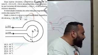 EsPCExDuas espiras circulares concêntricas e coplanares de raios R1  2π m e R2 [upl. by Smaoht]