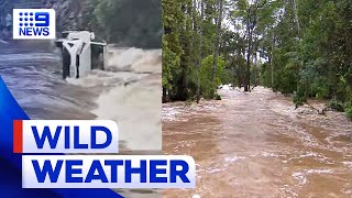 Severe weather smashes Queensland’s southeast  9 News Australia [upl. by Esinal]