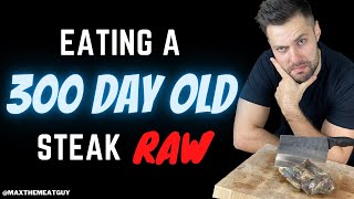 Eating a 300 DAY Old Steak RAW shorts [upl. by Ralyks]