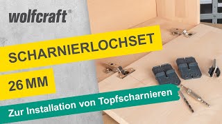 ScharnierlochSet 26 mm Zur einfachen Installation von Topfscharnieren  wolfcraft [upl. by Nayve623]