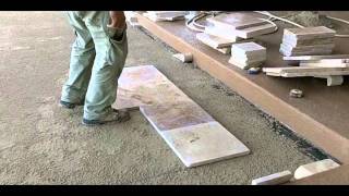 Travertine Paver Pool Deck Installation  Part 1 [upl. by Auqenahs384]