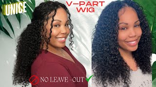 UNICE EASICONTOUR VPART GLUELESS CURLY WIG NO LEAVE OUT METHOD [upl. by Anahir]