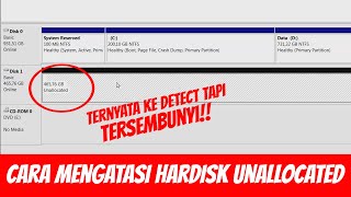 Cara Mengatasi Hardisk Komputer Tidak Terbaca Unallocated  How to Resolve a Hard Drive Unreadable [upl. by Aretahs]