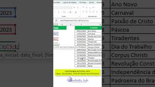 Como Calcular Dias Úteis Entre 2 Datas no Excel [upl. by Vieva]