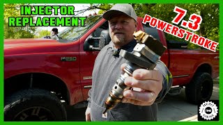 Replacing the Fuel Injectors in a 73 Powerstroke Diesel  Ford F250 [upl. by Melisse]