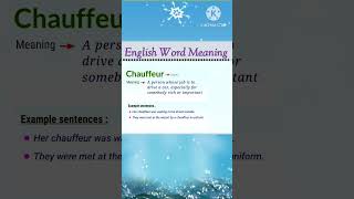 what is chauffeur  chauffeur meaning in english [upl. by Bower624]