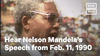 Nelson Mandela Gives Speech After Release From Prison on Feb 11 1990  NowThis [upl. by Eiggem]