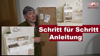 Schritt für Schritt Aufbau Anleitung für Badezimmer Schrank Regal Hzuaneri Badezimmerschrank [upl. by Ecinwahs]