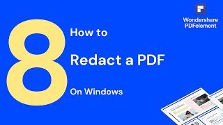 How to Redact a PDF on Windows  PDFelement 8 [upl. by Dennet]