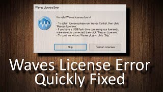 FIX Waves License Error No valid Waves licenses found [upl. by Eentruoc245]