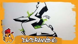 Graffiti Alphabet Tutorial  How to draw graffiti letters  Letter E [upl. by Araek107]