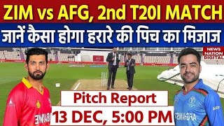 ZIM vs AFG 2nd T20 Match Pitch Report amp Playing11  Harare Sports Club Stadium Pitch Report Today [upl. by Hansen]