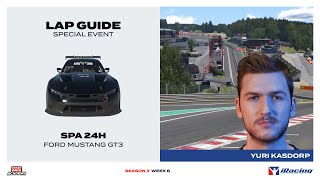 iRacing Lap Guide Ford Mustang GT3 at Spa 24H Special Event [upl. by Asaeret]