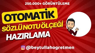 Otomatik Sözlü NotuDers İçi Etkinliklerine Katılım Ölçeği Hazırlama Programı açıklamayı okuyunuz [upl. by Masry]