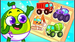 Construction Vehicles 🚗🛻🛺 Best Kids Cartoon by Meet Penny 🥑💖 [upl. by Garrot]