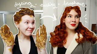 My ENTIRE Hair Routine dyeing curling brushout [upl. by Britta951]