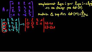 Simplifier le déterminant dune matrice 4x4 [upl. by Alahsal540]