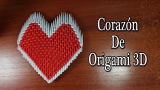 Heart  Corazón De Origami 3D TUTORIAL [upl. by Marchese]