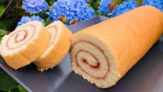 Swiss Roll Recipe 3 Ingredient Sponge  Dessert for Beginners [upl. by Iviv]