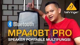 Wireless Speaker Bluetooth Portable Multifungsi Behringer MPA40BT PRO  Review amp Test Sound System [upl. by Laitselec]