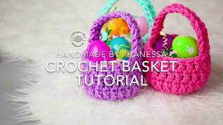 Crochet Mini Basket Pattern amp Tutorial [upl. by Leirrad35]