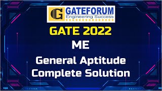 GATE 2022 Exam Solutions I General Aptitude I Mechanical Engineering [upl. by Libbi]