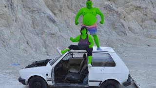 Hulk VS Shehulk VS Old Car [upl. by Alenas]