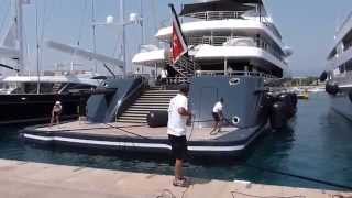 PHOENIX 2 Yacht • Sebastian Kulczyks 160 M Superyacht docking in Antibes [upl. by Jariv947]