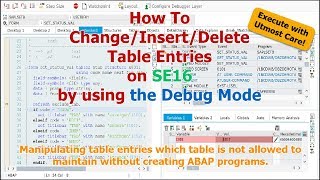 SAP Manipulating Table Entries by Using the Debug Mode on SE16 [upl. by Nauqed]