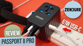 Zendure Passport II Pro Review  Best USBC Universal Travel Adapter [upl. by Irej]