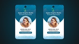 Company ID Card Design Tutorial  Photoshop CC 2017 [upl. by Ieppet]