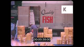 1970s EXT Billingsgate Fish Market HD from 35mm  Kinolibrary [upl. by Mokas]