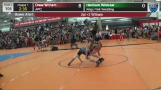 335 Cadet 106 Drew Witham AWC vs Harrison Wiwczar Kings Park Wrestling 407203104 [upl. by Sahc]