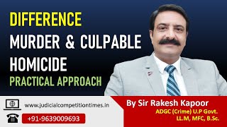 Difference Between Murder and Culpable Homicide Sec 299 amp 300 IPC – Lecture Series By Rakesh Kapoor [upl. by Anees]