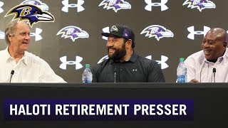 Haloti Ngata Retirement Press Conference  Baltimore Ravens [upl. by Htiderem397]