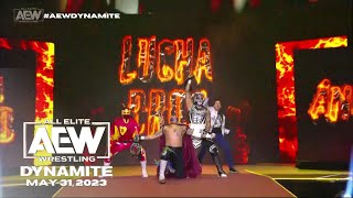 Bandido amp Lucha Bros entrance with Alex Abrahantes AEW Dynamite May 31 2023 [upl. by Ecnal703]