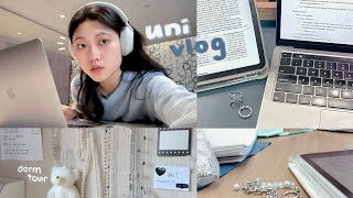 uni vlog 🎧 new semester productive school routine 8AM lectures desk tour aespa dance 🎶 [upl. by Yeung]