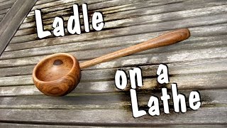 making a Ladle on a Lathe  Woodturning [upl. by Holmann122]