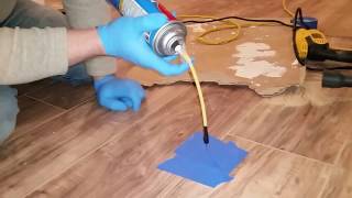 Laminate flooring repair to fix soft spot for uneven underlayment [upl. by Atihcnoc]