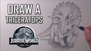 How to draw a Triceratops from Jurassic World [upl. by Lotty155]